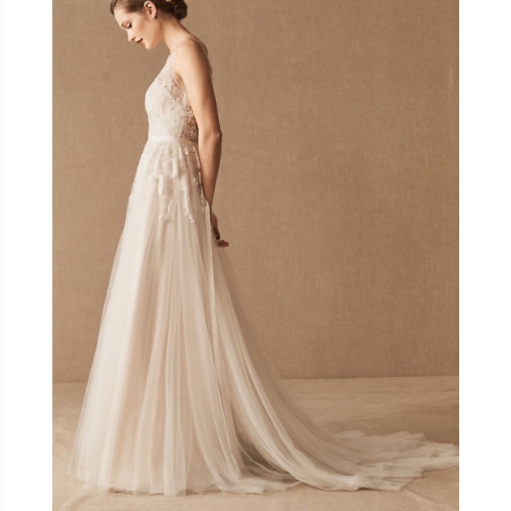 BHLDN Willowby Waters Reagan Lace and Tulle Wedding Gown - Blush - Picture 11 of 14